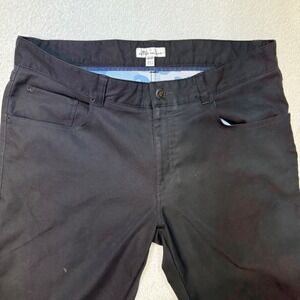 Peter Millar Men's Black Pants Size 35x30 Flat Front Performance Stretch